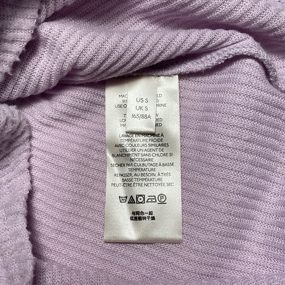 Free People frost lavender cross-over ribbed knit top Size S - Picture 7 of 8